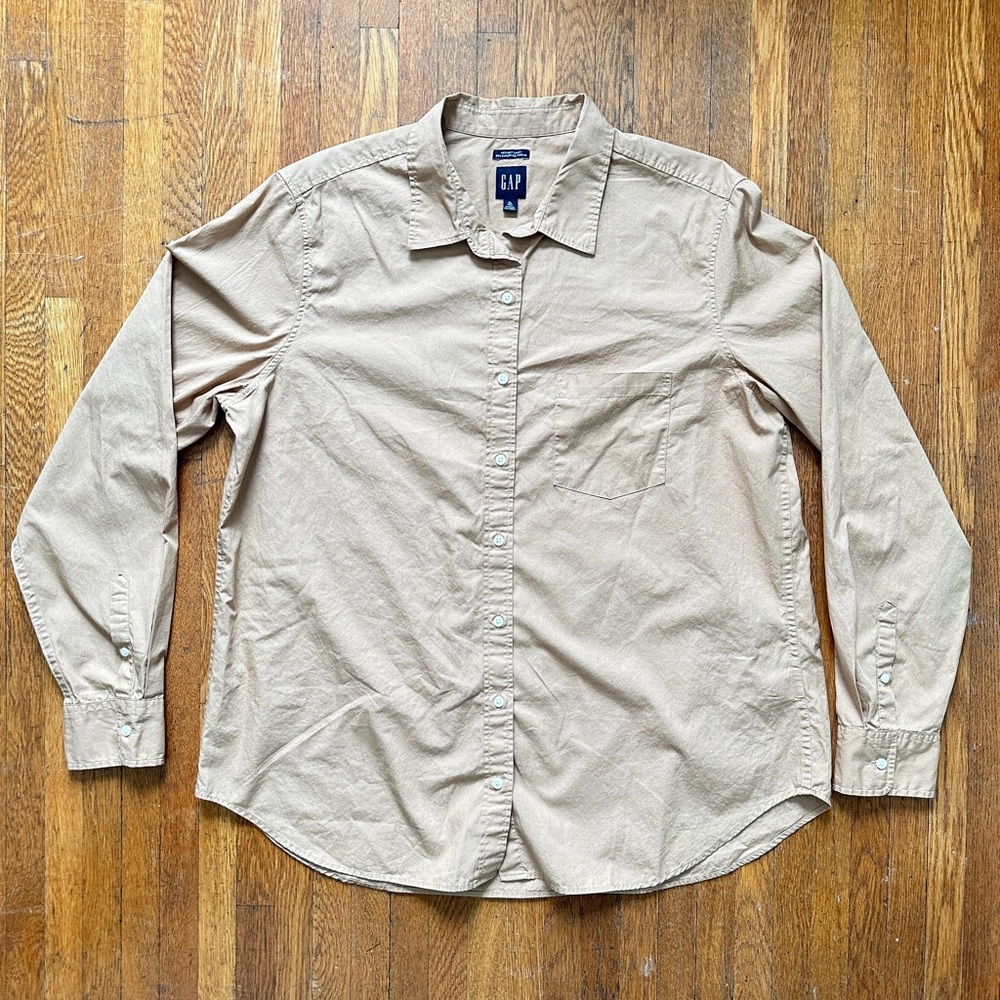 Gap 100% Cotton Perfect Shirt | XL Tall | Camel Tan